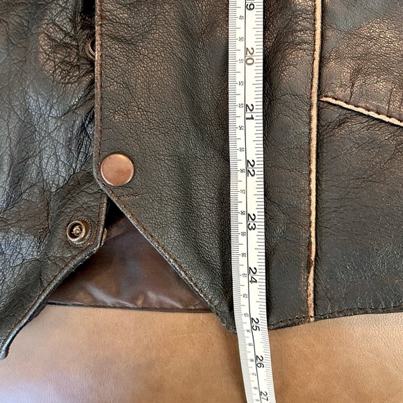 Leather Eagle Embossed Moto Style USA Vest 44 Goth Patriotic Bikecore Vintage - Picture 12 of 12